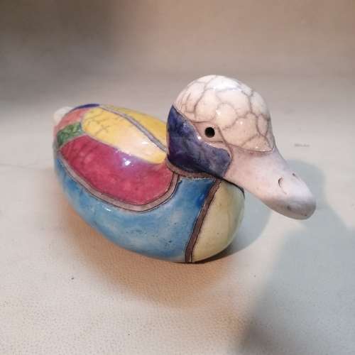 MAGNIFICENT!! ORIGINAL VINTAGE RAKU DUCK SCULPTURE
