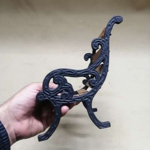 Vintage 80s Mini Park Bench, Cast Iron & Wood - No 2 of 3