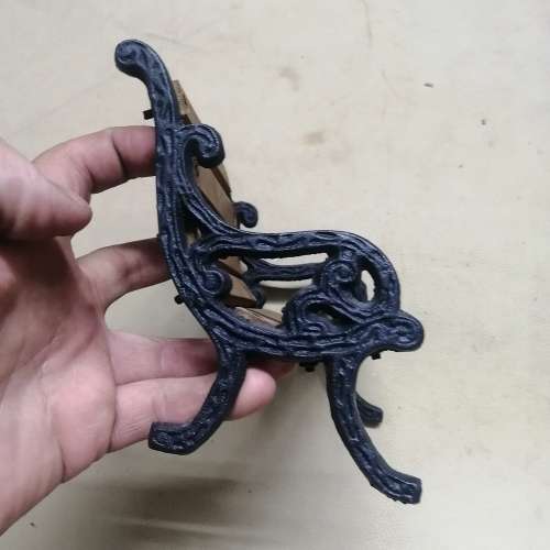 Vintage 80s Mini Park Bench, Cast Iron & Wood - No 3 of 3