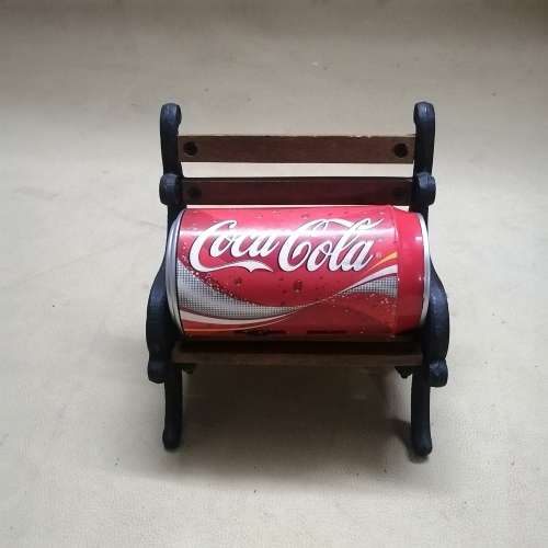 Vintage 80s Mini Park Bench, Cast Iron & Wood - No 3 of 3