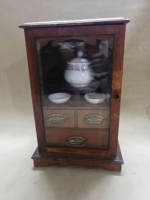 MAGNIFICENT!!! RARE ANTIQUE EDWARDIAN SOLID OAK SMOKERS CABINET