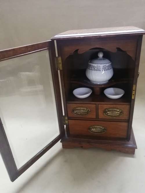 MAGNIFICENT!!! RARE ANTIQUE EDWARDIAN SOLID OAK SMOKERS CABINET