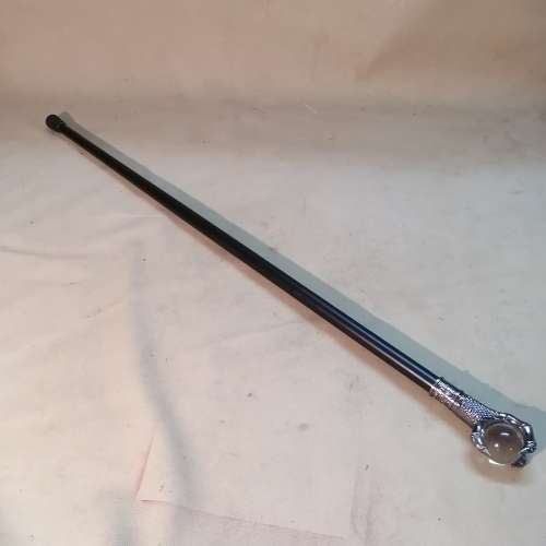 STUNNING HIDDEN SWORD METAL WALKING STICK WITH EAGLE CLAW CLUTCHING A CRYSTAL BALL