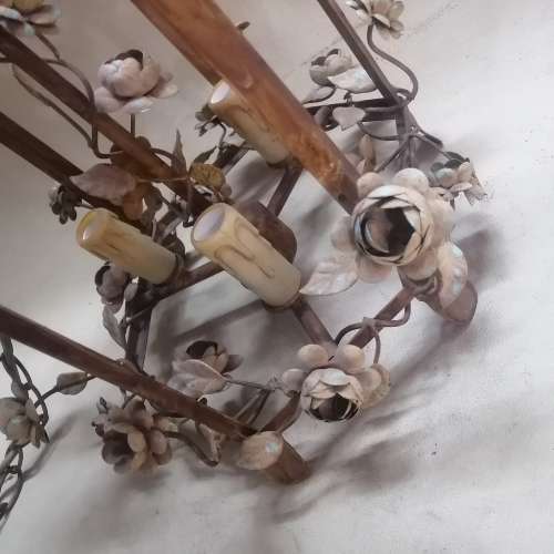 EXQUISITE VINTAGE METAL FLOWER CHANDELIER