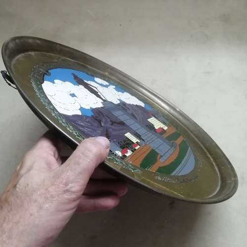 VERY LARGE VINTAGE 1652-1952 JAN VAN RIEBEECK COMMEMORATIVE BRASS PLATE - 430MM