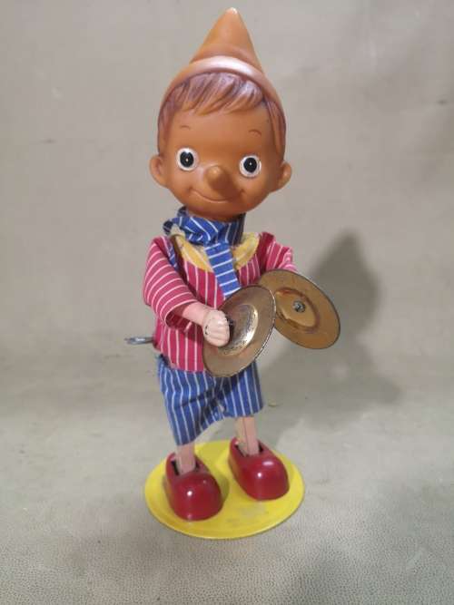 VERY RARE 1950`S CIRCA PINOCCHIO METAL WIND-UP TOY - 100% WORKING