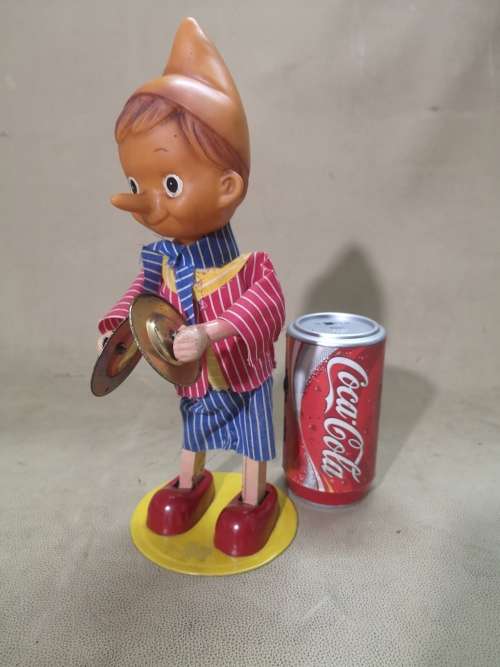 VERY RARE 1950`S CIRCA PINOCCHIO METAL WIND-UP TOY - 100% WORKING
