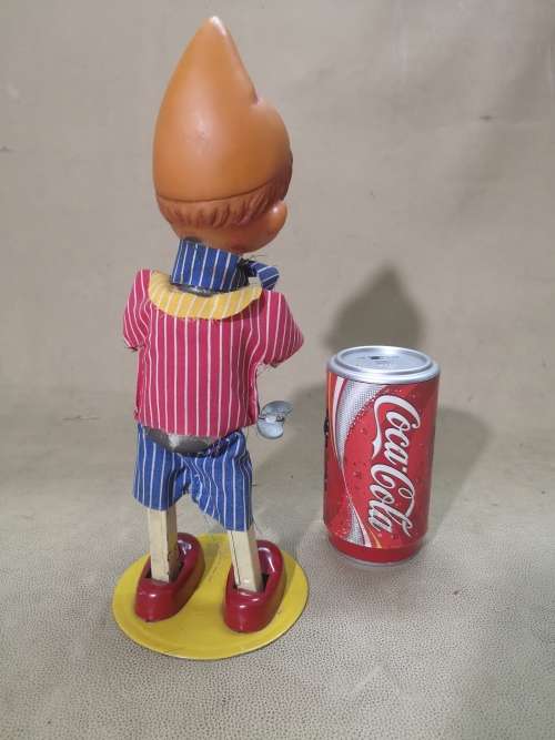 VERY RARE 1950`S CIRCA PINOCCHIO METAL WIND-UP TOY - 100% WORKING