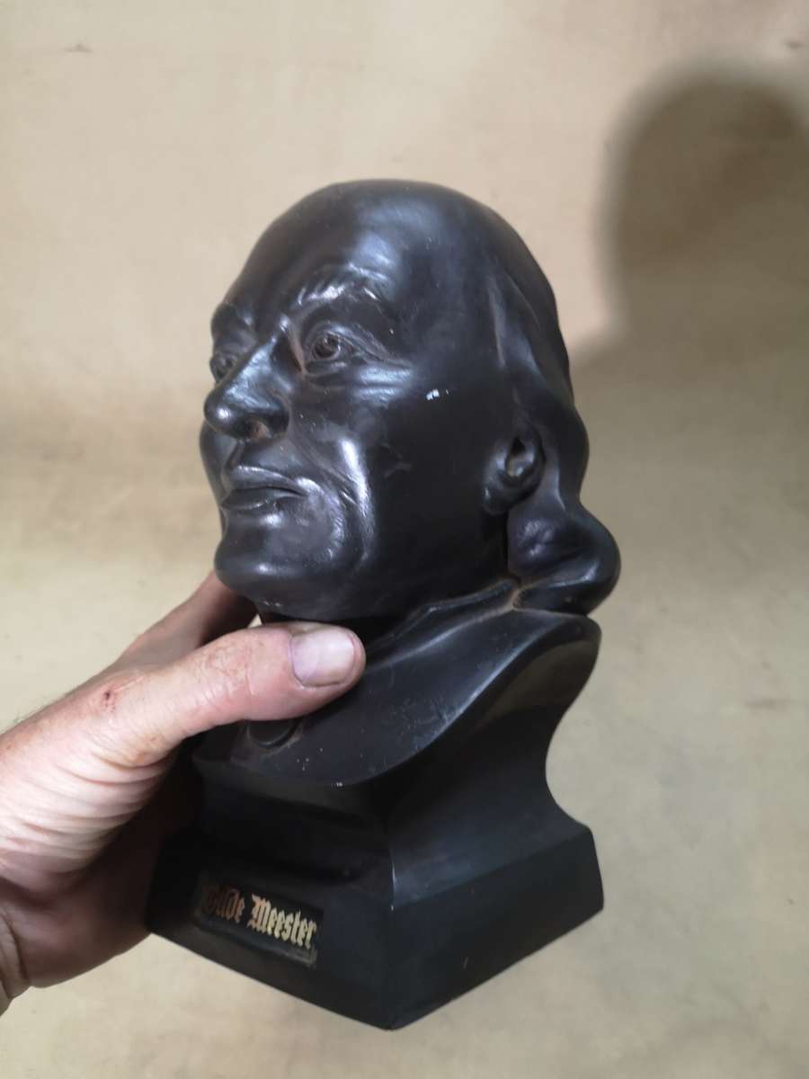 RARE Vintage Oude Meester Brandy Advertising Bust (280mm tall, Hard Rubber)