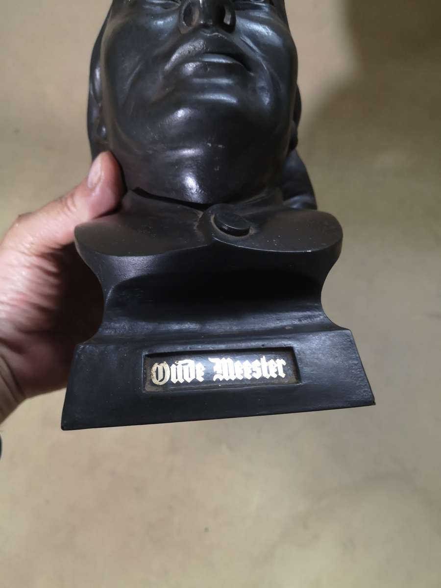 RARE Vintage Oude Meester Brandy Advertising Bust (280mm tall, Hard Rubber)