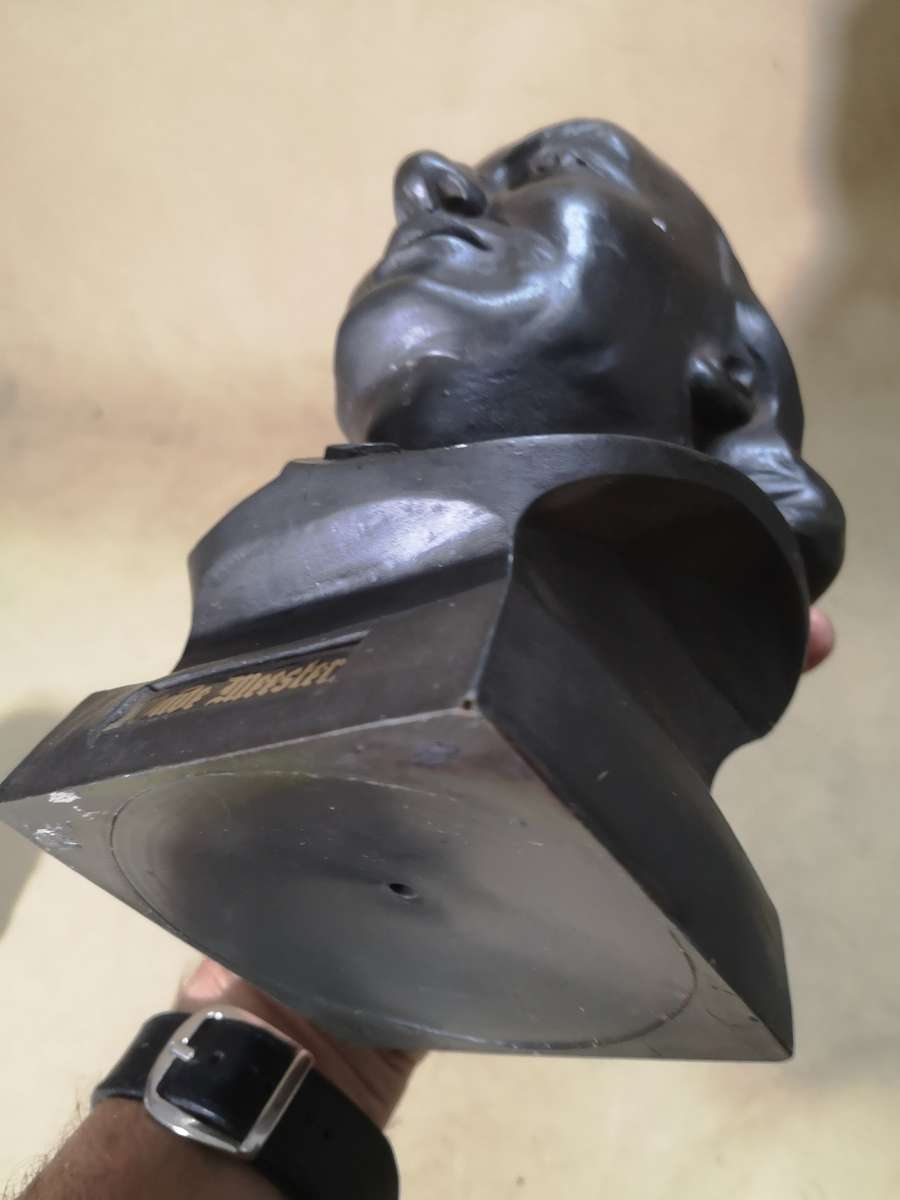 RARE Vintage Oude Meester Brandy Advertising Bust (280mm tall, Hard Rubber)