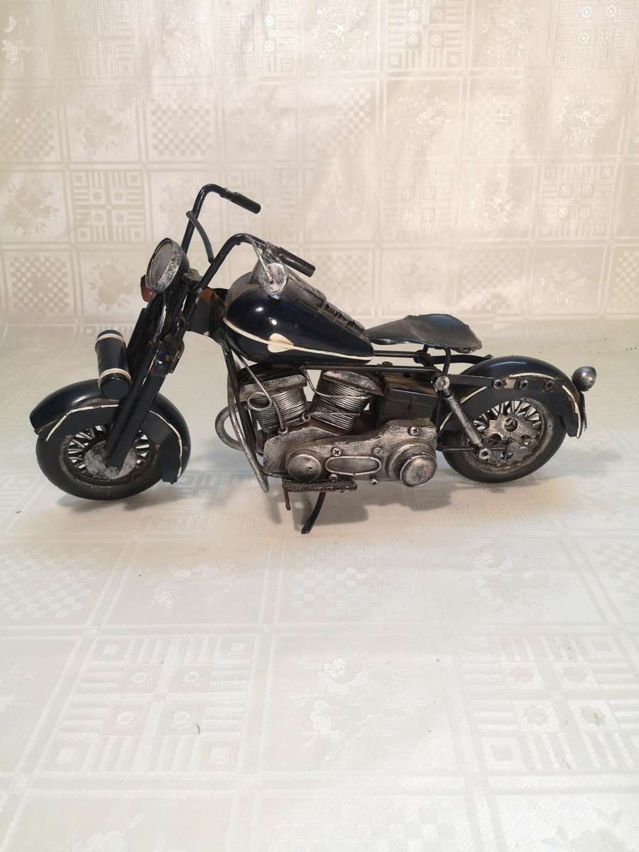 VERY LARGE VINTAGE HARLEY DAVIDSON METAL FIGURINE