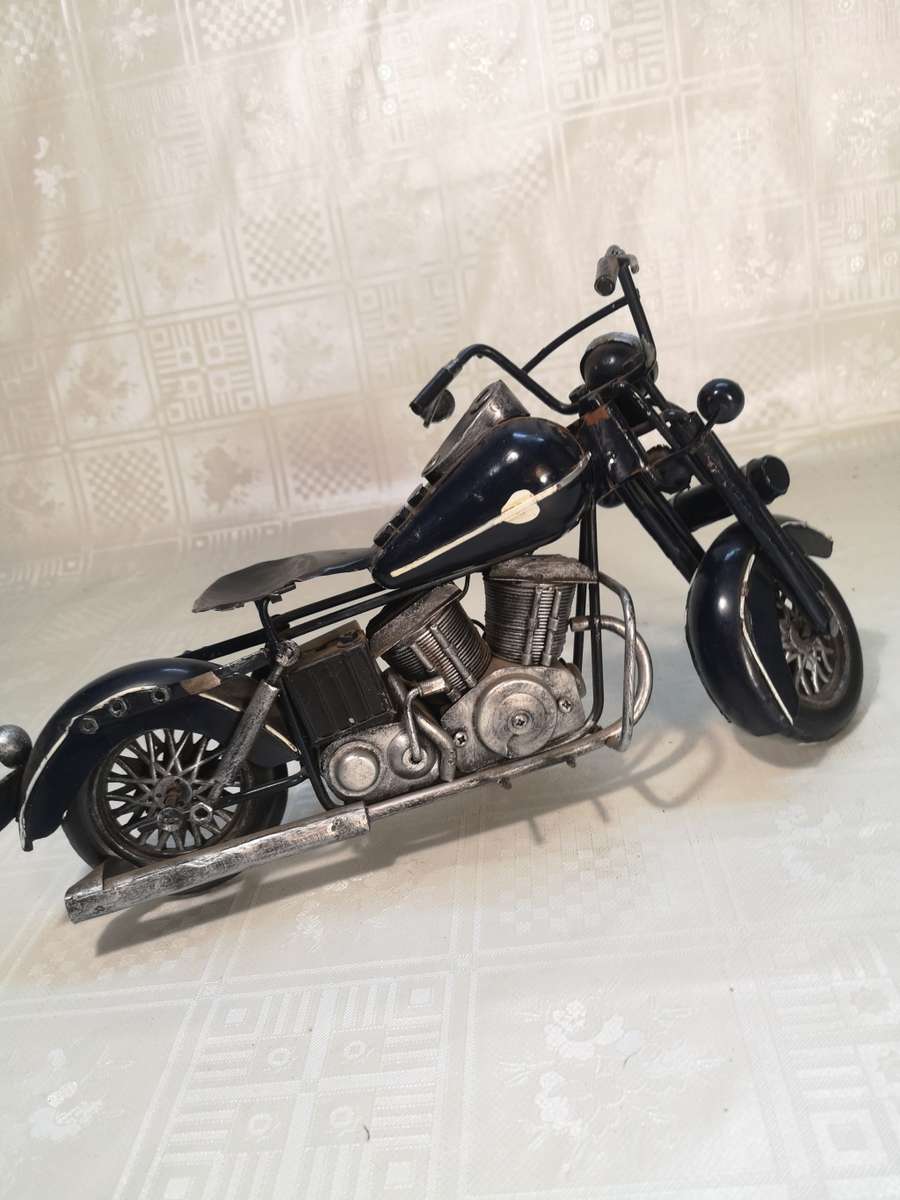 VERY LARGE VINTAGE HARLEY DAVIDSON METAL FIGURINE