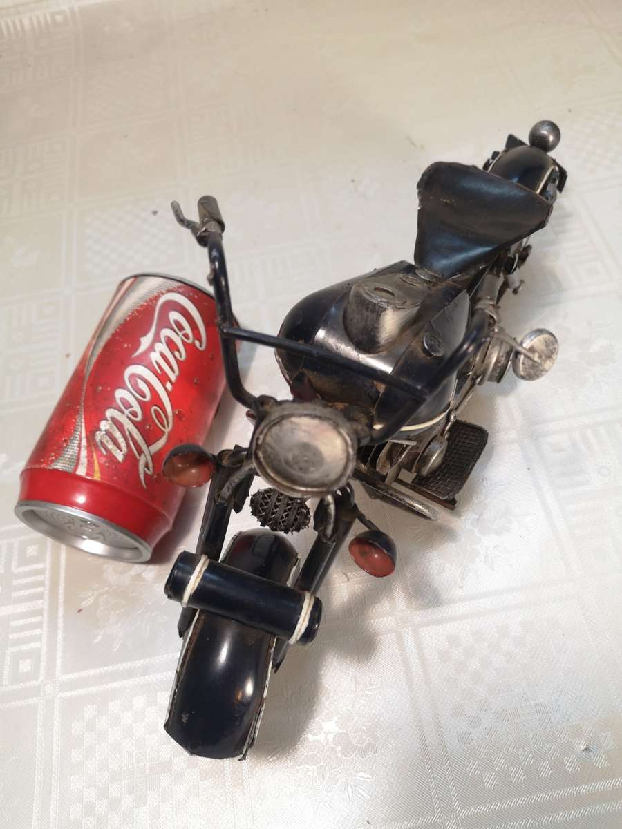 VERY LARGE VINTAGE HARLEY DAVIDSON METAL FIGURINE