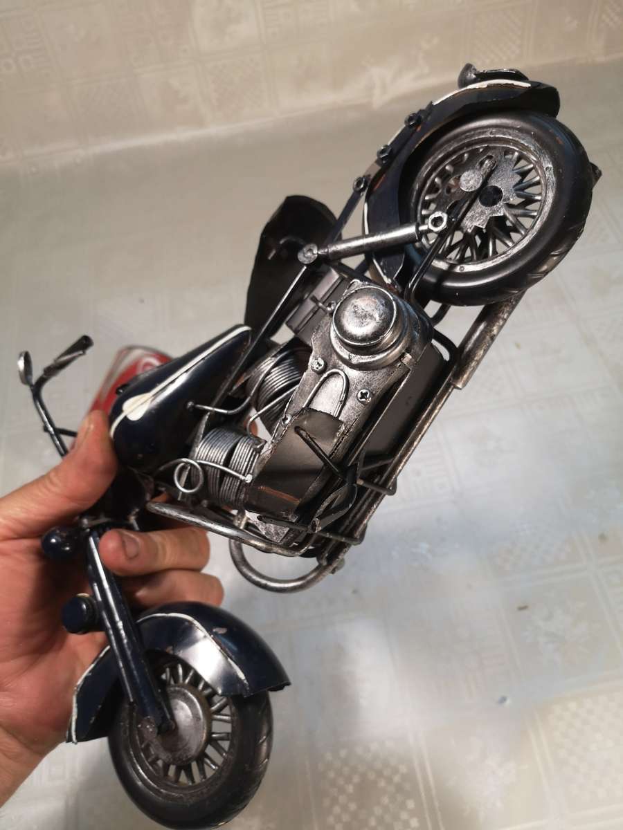 VERY LARGE VINTAGE HARLEY DAVIDSON METAL FIGURINE