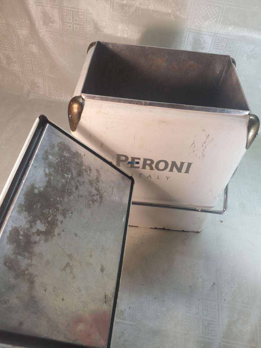 Magnificent Vintage Steel Peroni Italy Cooler Box With Opener