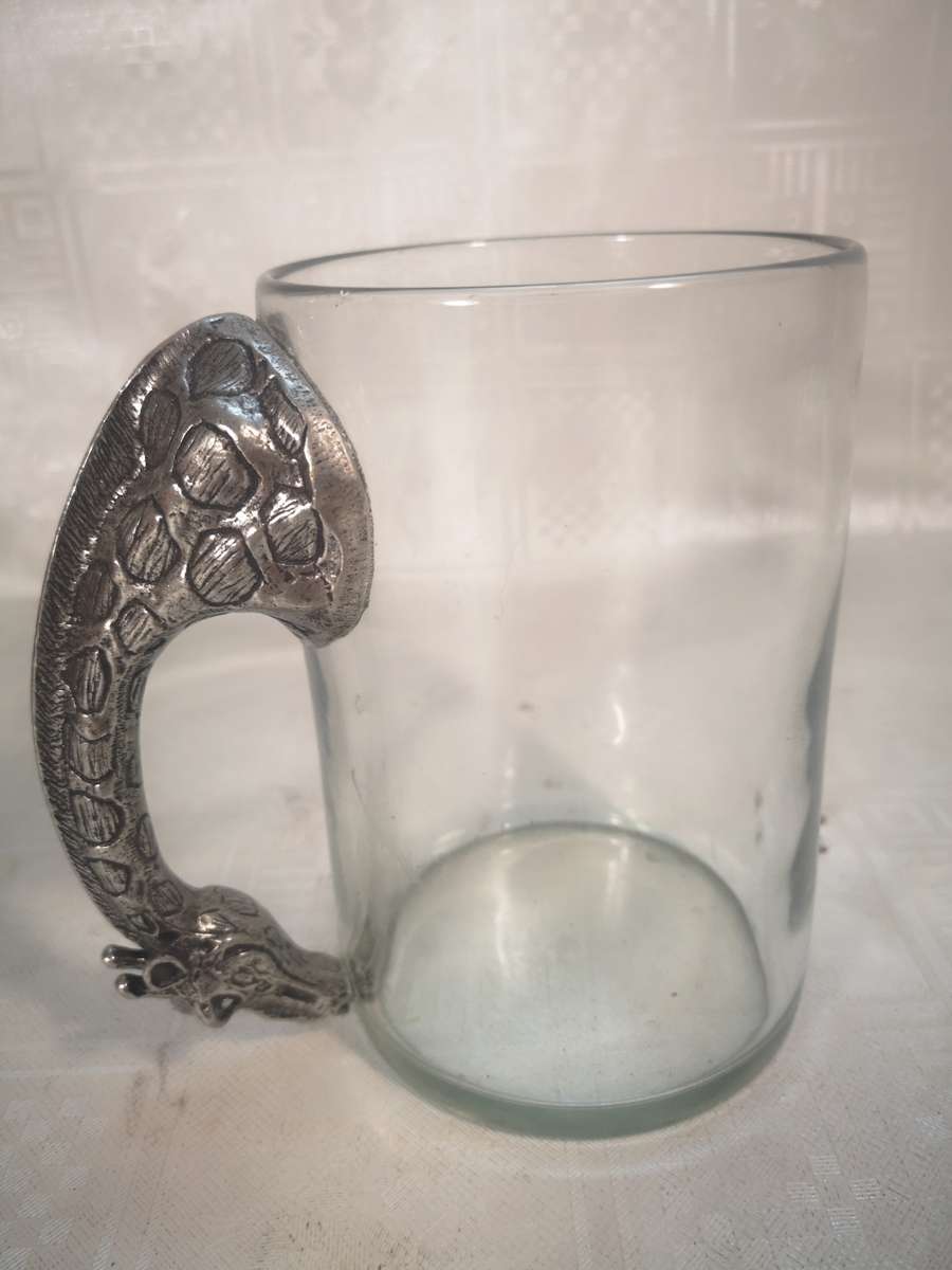 Stunning Large Metal and Glass Giraffe Beer Mug
