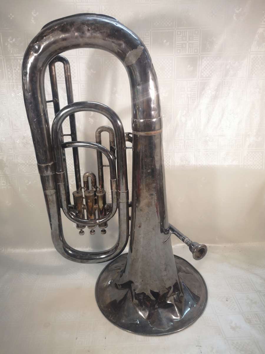 VERY LARGE VINTAGE CORTON FOREIGN TUBA - 770MM HIGH