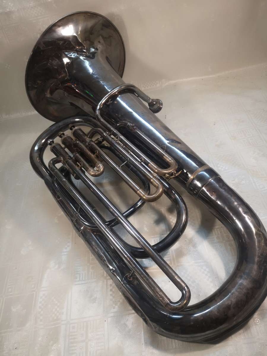 VERY LARGE VINTAGE CORTON FOREIGN TUBA - 770MM HIGH