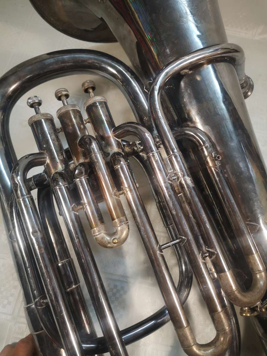 VERY LARGE VINTAGE CORTON FOREIGN TUBA - 770MM HIGH