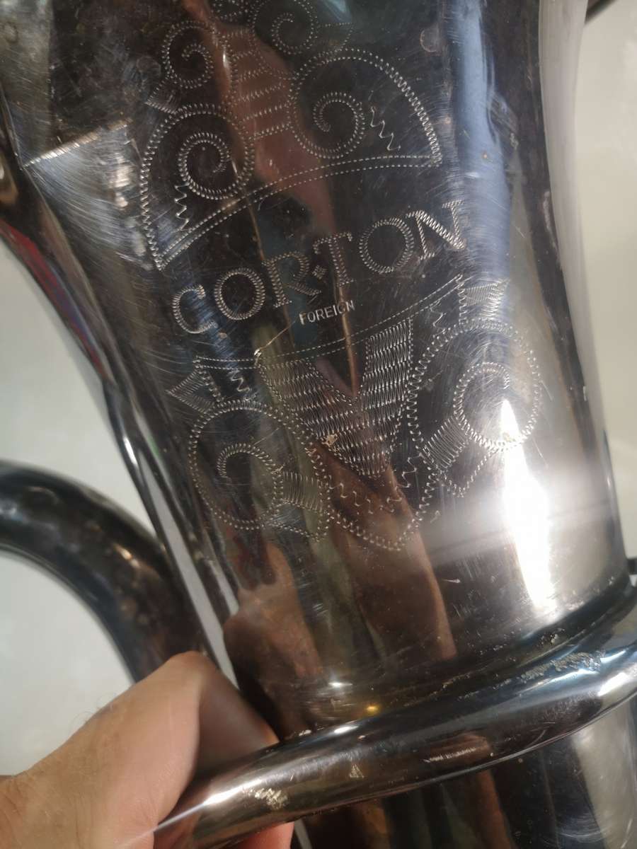 VERY LARGE VINTAGE CORTON FOREIGN TUBA - 770MM HIGH