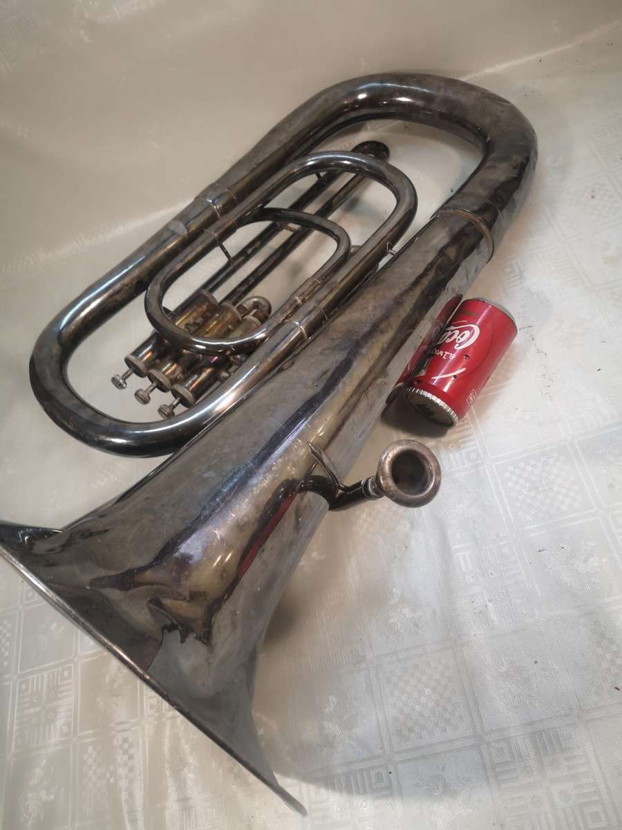 VERY LARGE VINTAGE CORTON FOREIGN TUBA - 770MM HIGH