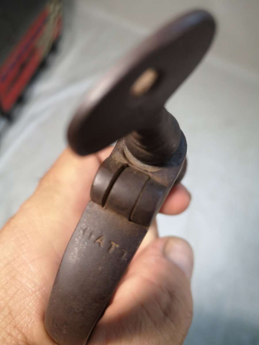 Rare pair of antique circa 1840, British, iron Hiatt Victorian handcuffs - Complete working