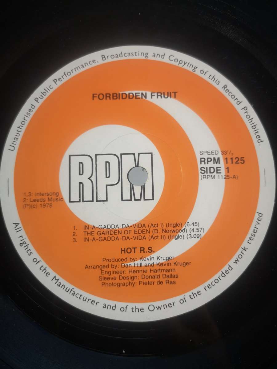 HOT R.S.  Forbidden Fruit LP - Good Condition