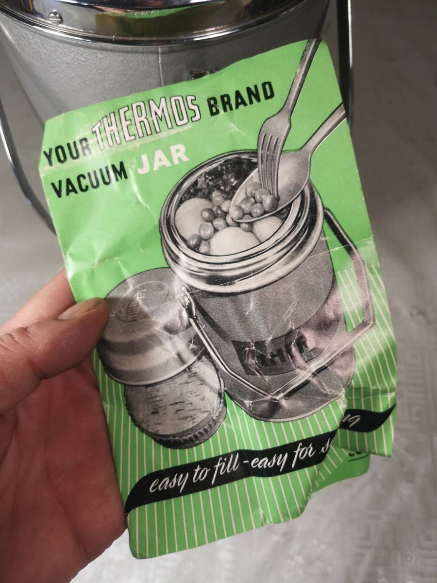 Vintage Large Thermos Food Flask Vacuum Vessel 1950`s