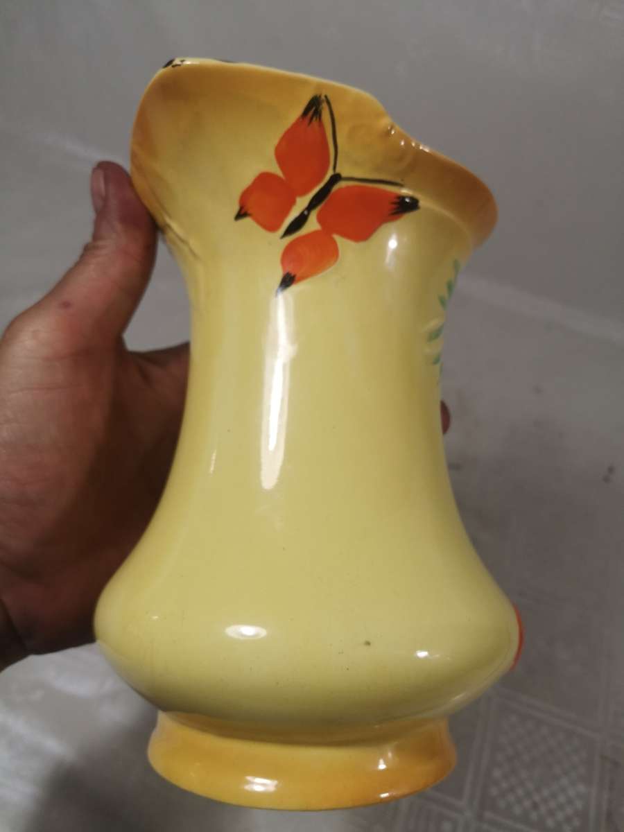 RARE Burleigh Ware Pottery Art Deco Parrot Handled Pitcher 200mm
