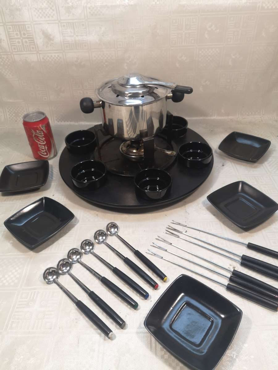 VERY LARGE FONDUE SET