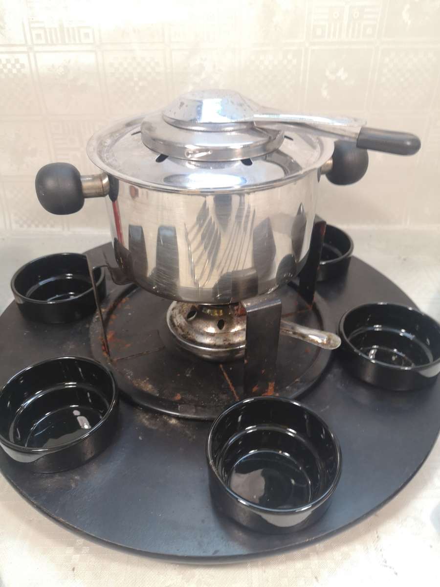 VERY LARGE FONDUE SET