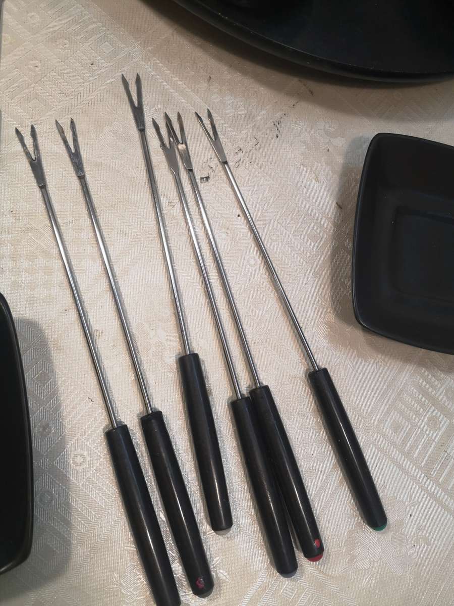 VERY LARGE FONDUE SET