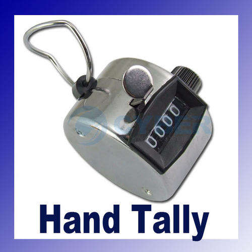 CHROME Hand Tally Digital Counter 4 Digit Number Arithmometer
