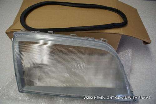 MERCEDES W202 HEADLIGHT GLASS WITH FRAME LHS