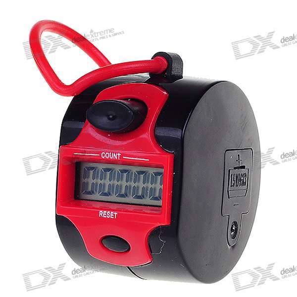 Red Electronic LCD Digital 5 Digit Hand Tally Counter