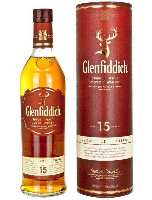 Glenfiddich Single Malt Scotch Whisky - aged 15 years - Unique Solera Reserve