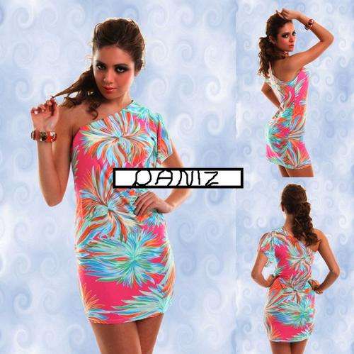 One shoulder floral dress