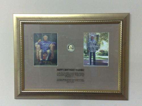 Unique Madiba Frame WITH COLLECTORS COIN N STAMPS