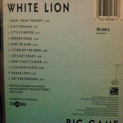 White Lion:Big Game : CD
