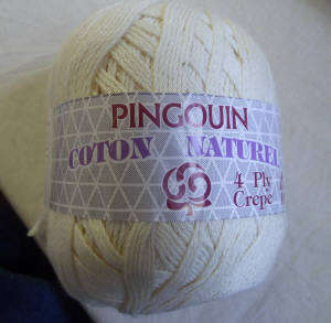 Cotton Crepe 50g Pingouin Coton Naturel 4 ply Colour : Natural