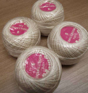 Omega Crochet Thread 50g # 5 in Natural