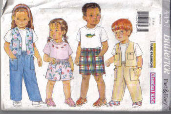 Butterick Sewing Pattern (Children) # 4457 Size 1-2-3