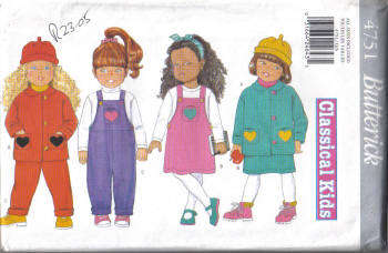 Butterick Sewing Pattern (Children) # 4751 Size 2 - 6 x
