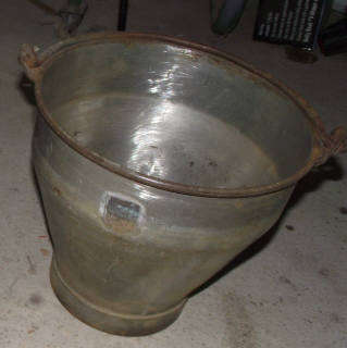 Vintage Galvanized Milk Bucket "H & H" -  2 Gal.(b)