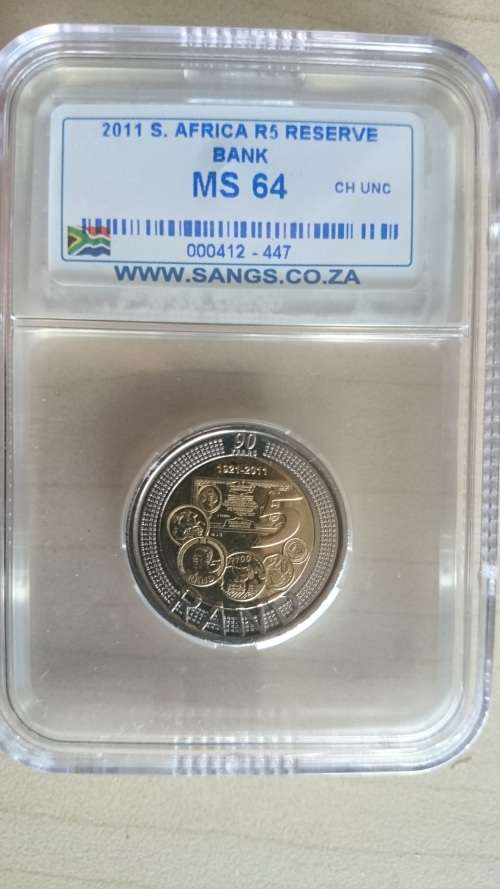 MS 65 Sangs Grade 2011 R5 Coin 90 years