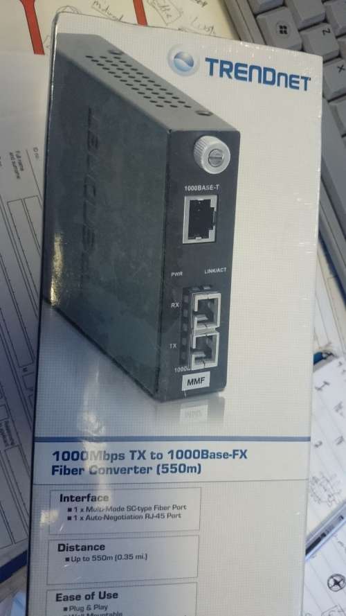 TrendNet 1000Mbps TX to 1000 Base-FX Fiber Converter (550M) (Sealed)