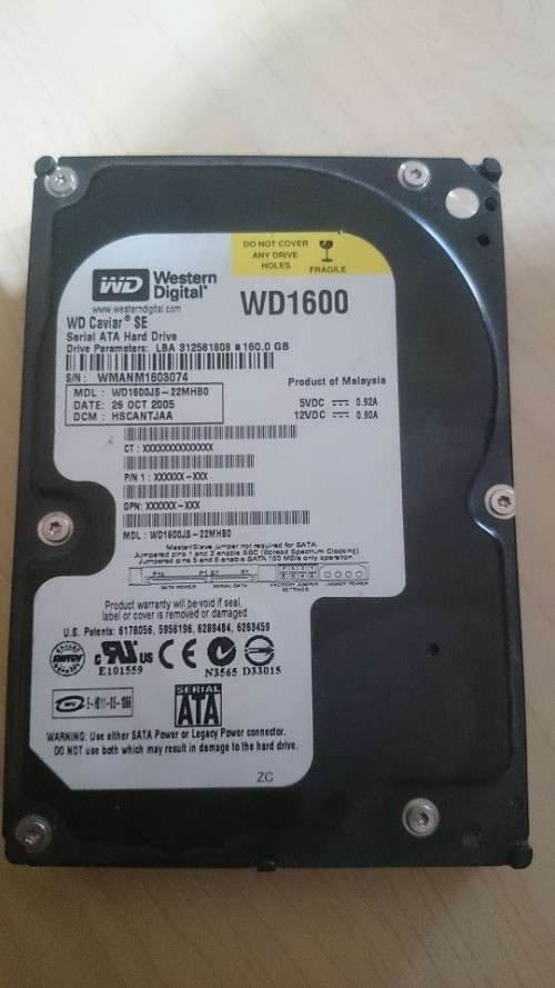 160GB Western Digital SATA Desktop Hard Drive