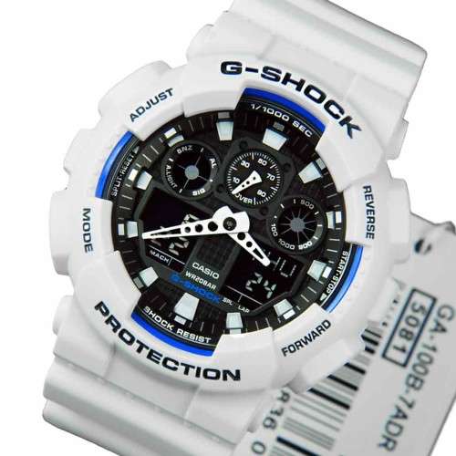Original Casio G-Shock GA100B-7A Wrist Watch White