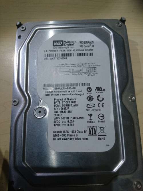 80GB Western Digital SATA Desktop Hard Drive